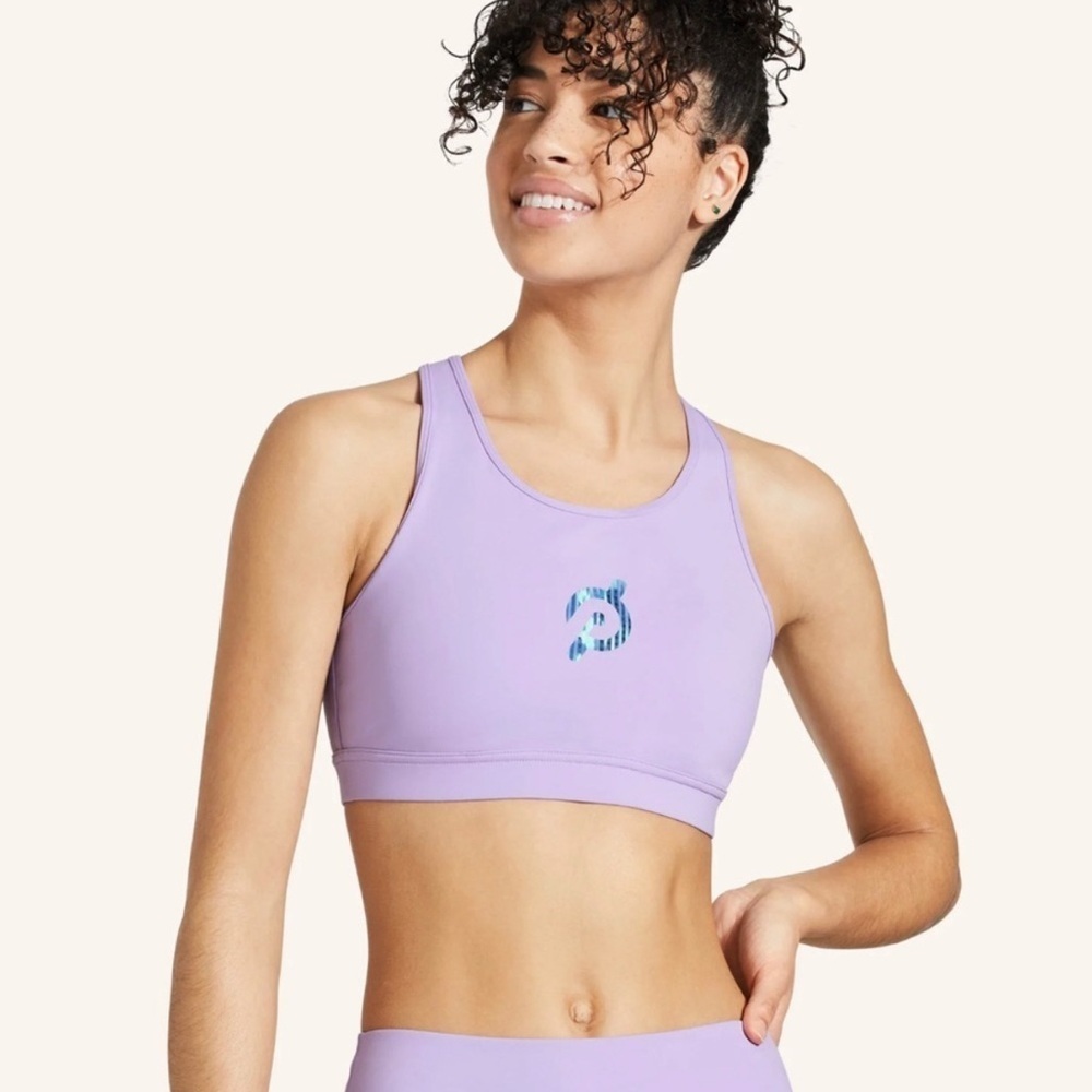 Peloton Essential Sports Bra Double Mesh Back Racerback Lilac Purple Size Small